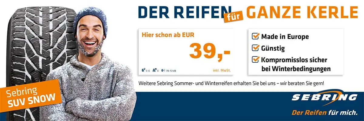 Der Reifen für ganze Kerle, Sebring Winterreifen bei Reifen-Shop Gil